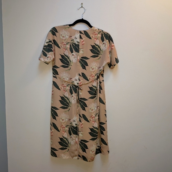 Babaton Floral Wrap Mini Dress - Beige and Green - Picture 2 of 9